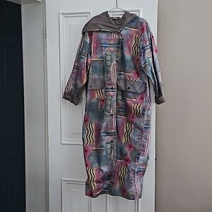 Marylou Ozbolt Storer vintage long wearable art raincoat